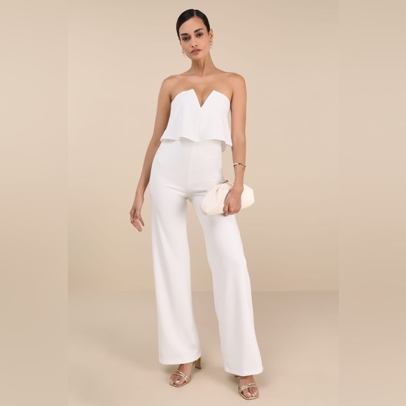 LULU’S Power Of Love White Strapless Jumpsuit - Picture 4 of 6